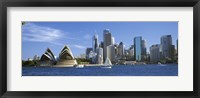 Framed Australia, New South Wales, Sydney, Sydney harbor, View of Sydney Opera House and city