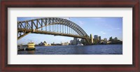 Framed Australia, New South Wales, Sydney, Sydney harbor, View of bridge and city