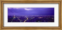 Framed Aerial View Of A City at night, Paris, France