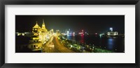 Framed Buildings Lit Up At Night, The Bund, Shanghai, China