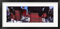 Framed Group Of Men Playing Drums In The Street, Scotland, United Kingdom