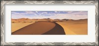 Framed Sand dunes in an arid landscape, Namib Desert, Sossusvlei, Namibia