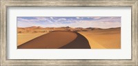 Framed Sand dunes in an arid landscape, Namib Desert, Sossusvlei, Namibia