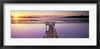 Framed High angle view of a pier on a river, Pounawea, The Catlins, South Island New Zealand, New Zealand