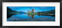 Framed Reflection of a castle in water, Eilean Donan Castle, Loch Duich, Highlands, Scotland