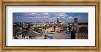 Framed High angle view of a market square, Warsaw, Silesia, Poland