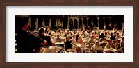 Framed Tourists Listening To A Violinist At A Sidewalk Cafe, Venice, Italy