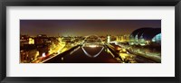 Framed Reflection Of A Bridge On Water, Millennium Bridge, Newcastle, Northumberland, England, United Kingdom