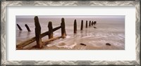 Framed Posts On The Beach, Spurn, Yorkshire, England, United Kingdom