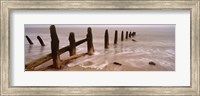 Framed Posts On The Beach, Spurn, Yorkshire, England, United Kingdom