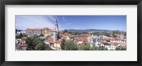 Framed Buildings in a city, Cesky Krumlov, South Bohemia, Czech Republic