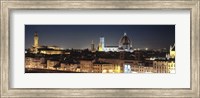 Framed Buildings lit up at night, Florence, Tuscany, Italy