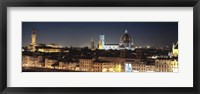 Framed Buildings lit up at night, Florence, Tuscany, Italy