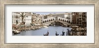Framed Bridge Over A Canal, Rialto Bridge, Venice, Veneto, Italy