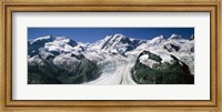 Framed Snow Covered Mountain Range and Glacier, Matterhorn, Switzerland