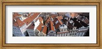 Framed High angle view of buildings in a city, Czech Republic, Prague