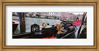 Framed Close-up of a gondola in a canal, Grand Canal, Venice, Italy