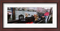 Framed Close-up of a gondola in a canal, Grand Canal, Venice, Italy