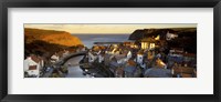Framed High Angle View Of A Village, Staithes, North Yorkshire, England, United Kingdom