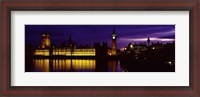 Framed Government Building Lit Up At Night, Big Ben And The House Of Parliament, London, England, United Kingdom