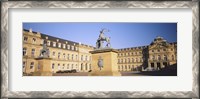 Framed Low Angle View Of Statues In Front Of A Palace, New Palace, Schlossplatz, Stuttgart, Baden-Wurttemberg, Germany
