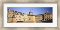 Framed Low Angle View Of Statues In Front Of A Palace, New Palace, Schlossplatz, Stuttgart, Baden-Wurttemberg, Germany