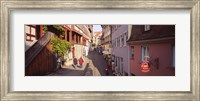 Framed Houses On Both Sides Of An Alley, Lake Constance, Meersburg, Baden-Wurttemberg, Germany