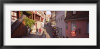 Framed Houses On Both Sides Of An Alley, Lake Constance, Meersburg, Baden-Wurttemberg, Germany