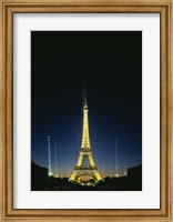 Framed Tower lit up at night, Eiffel Tower, Paris, France