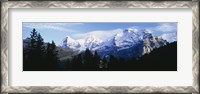 Framed Snow covered mountains on a landscape, Bernese Oberland, Switzerland