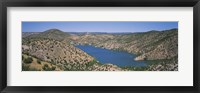 Framed High angle view of a lake surrounded by hills, Santa Cruz Lake, New Mexico, USA