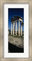 Framed Old ruins of a built structure, Entrance Columns, Apamea, Syria
