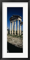 Framed Old ruins of a built structure, Entrance Columns, Apamea, Syria