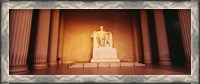 Framed Low angle view of a statue of Abraham Lincoln, Lincoln Memorial, Washington DC, USA