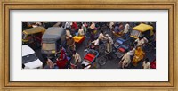 Framed High angle view of traffic on the street, Old Delhi, Delhi, India