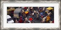 Framed High angle view of traffic on the street, Old Delhi, Delhi, India