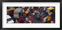 Framed High angle view of traffic on the street, Old Delhi, Delhi, India