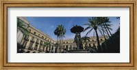 Framed Fountain in front of a palace, Placa Reial, Barcelona, Catalonia, Spain