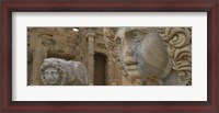 Framed Close-up of statues in an old ruined building, Leptis Magna, Libya