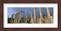 Framed Columns of buildings in an old ruined Roman city, Leptis Magna, Libya