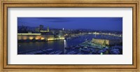 Framed Old Port at dusk, Marseille, Bouches-Du-Rhone, Provence-Alpes-Cote Daze, France