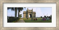 Framed Tourist in front of a monument, Gateway Of India, Mumbai, Maharashtra, India