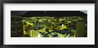 Framed High angle view of a city lit up at night, Cape Town, South Africa