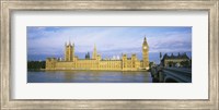 Framed Government building at the waterfront, Thames River, Houses Of Parliament, London, England