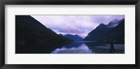 Framed Mountains overlooking a lake, Fiordlands National Park, Southland, South Island, New Zealand