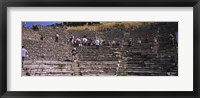 Framed Tourists at old ruins of an amphitheater, Odeon, Ephesus, Turkey