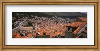 Framed High angle view of a city as seen from Southwest side of city wall, Dubrovnik, Croatia