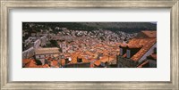 Framed High angle view of a city as seen from Southwest side of city wall, Dubrovnik, Croatia