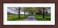 Framed Road passing through a farm, Knox Farm State Park, East Aurora, New York State, USA