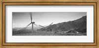 Framed Wind turbines on a landscape